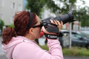 woman with camera